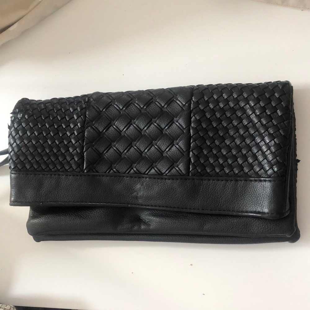 Black woven wristlet